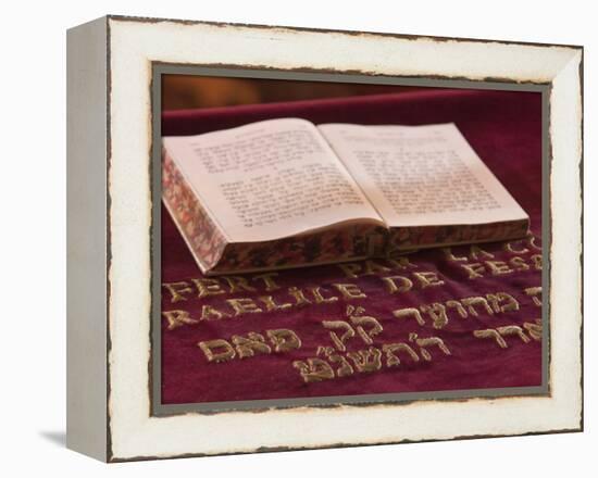 Hebrew Bible in Fes Synagogue, Morocco-William Sutton-Framed Premier Image Canvas