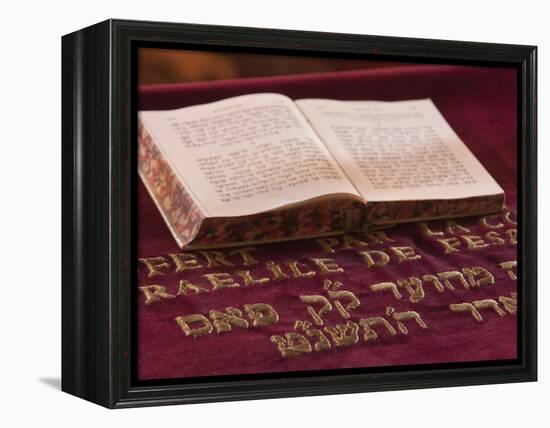 Hebrew Bible in Fes Synagogue, Morocco-William Sutton-Framed Premier Image Canvas