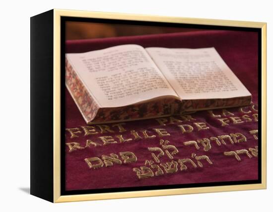 Hebrew Bible in Fes Synagogue, Morocco-William Sutton-Framed Premier Image Canvas