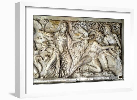 Hecate and Giants, Roman Relief-null-Framed Premium Photographic Print