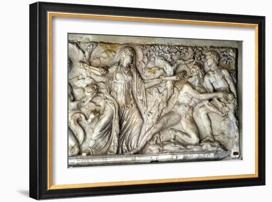 Hecate and Giants, Roman Relief-null-Framed Premium Photographic Print