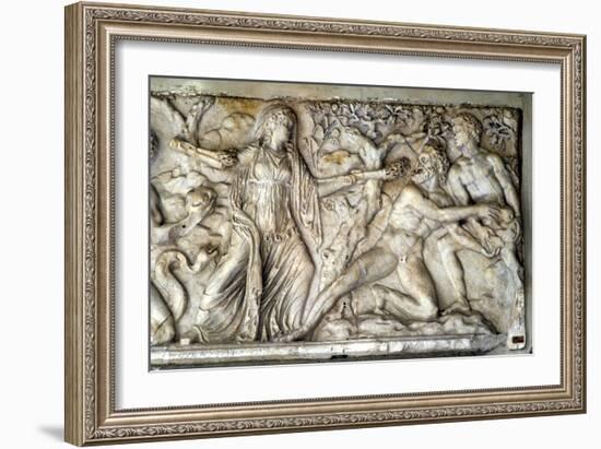 Hecate and Giants, Roman Relief-null-Framed Photographic Print