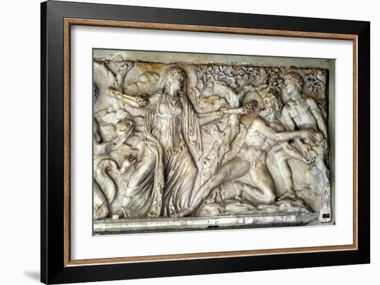 Hecate and Giants, Roman Relief-null-Framed Photographic Print