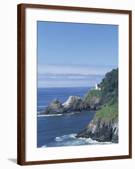 Heceta Head Lighthouse and Seastacks, Cape Sebestian, Oregon, USA-Merrill Images-Framed Photographic Print