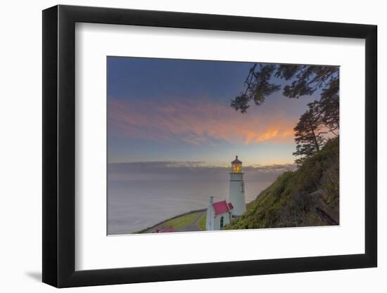 Heceta Head Lighthouse at Sunset Near Florence, Oregon, USA-Chuck Haney-Framed Photographic Print