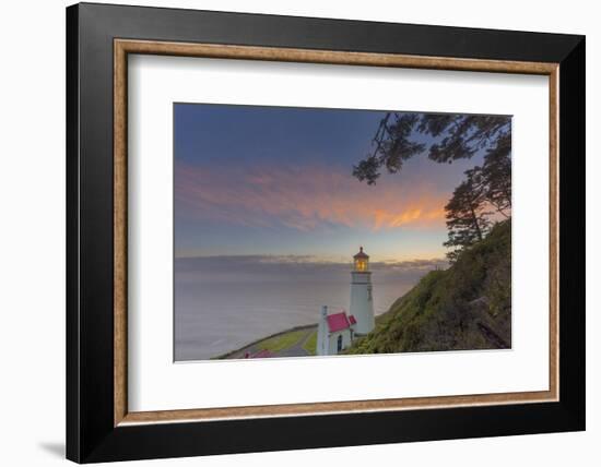 Heceta Head Lighthouse at Sunset Near Florence, Oregon, USA-Chuck Haney-Framed Photographic Print