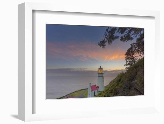 Heceta Head Lighthouse at Sunset Near Florence, Oregon, USA-Chuck Haney-Framed Photographic Print