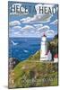 Heceta Head Lighthouse - Oregon Coast-Lantern Press-Mounted Art Print