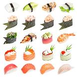 Sushi Set - Different Types Of Sushes Isolated On White Background-heckmannoleg-Premium Giclee Print