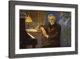 Hector Berlioz, Composing Les Troyens-L. Balestrieri-Framed Art Print