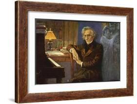 Hector Berlioz, Composing Les Troyens-L. Balestrieri-Framed Art Print
