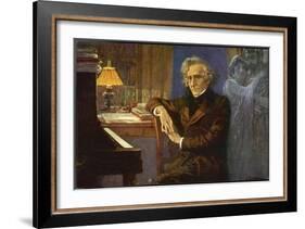 Hector Berlioz, Composing Les Troyens-L. Balestrieri-Framed Art Print