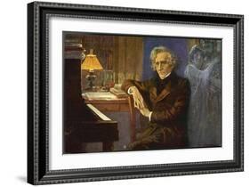 Hector Berlioz, Composing Les Troyens-L. Balestrieri-Framed Art Print