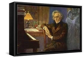 Hector Berlioz, Composing Les Troyens-L. Balestrieri-Framed Stretched Canvas