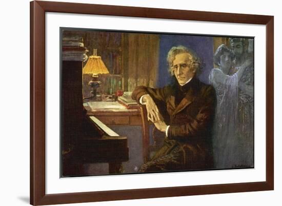 Hector Berlioz, Composing Les Troyens-L. Balestrieri-Framed Art Print