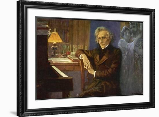 Hector Berlioz, Composing Les Troyens-L. Balestrieri-Framed Art Print