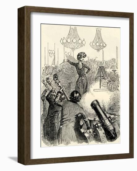 Hector Berlioz conducting orchestra-Hippolyte Flandrin-Framed Giclee Print