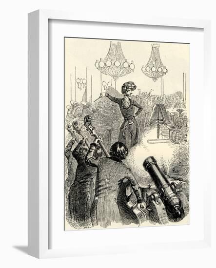 Hector Berlioz conducting orchestra-Hippolyte Flandrin-Framed Giclee Print