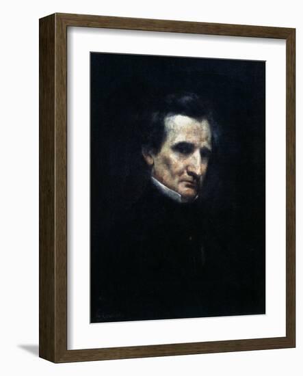 Hector Berlioz, French Romantic Composer, 1850-Gustave Courbet-Framed Giclee Print