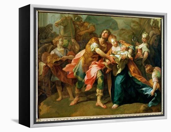 Hector Bidding Farewell to His Son and Andromache-Jean Bernard Restout-Framed Premier Image Canvas