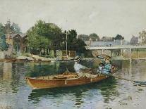 Boaters in a Lock on the Thames-Hector Caffieri-Giclee Print