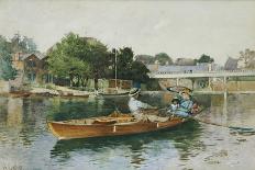 Unloading Fishing Boats on the Quay, Brittany-Hector Caffieri-Giclee Print