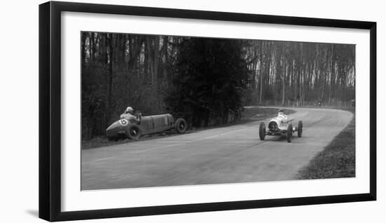 Hector Dobbs Riley Dobbs offset special passing Raymond Mays crashed ERA, Donington Park, 1935-Bill Brunell-Framed Photographic Print