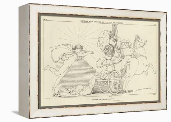 Hector's Body Dragged at the Car of Achilles-John Flaxman-Framed Premier Image Canvas