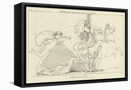 Hector's Body Dragged at the Car of Achilles-John Flaxman-Framed Premier Image Canvas