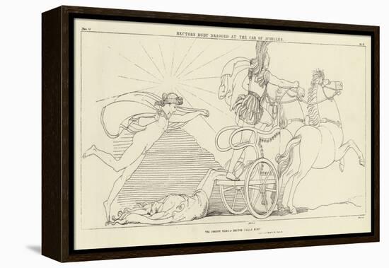 Hector's Body Dragged at the Car of Achilles-John Flaxman-Framed Premier Image Canvas