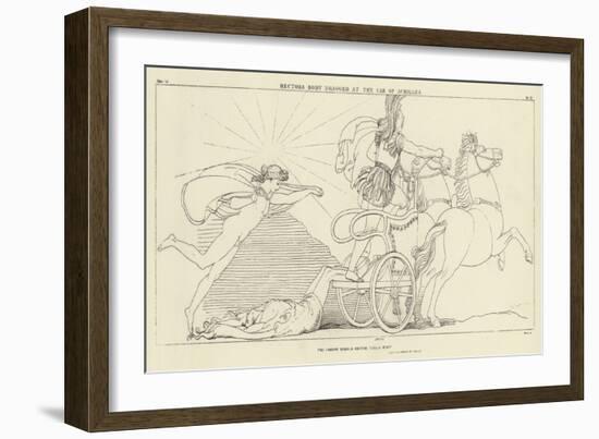 Hector's Body Dragged at the Car of Achilles-John Flaxman-Framed Giclee Print