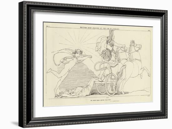 Hector's Body Dragged at the Car of Achilles-John Flaxman-Framed Giclee Print