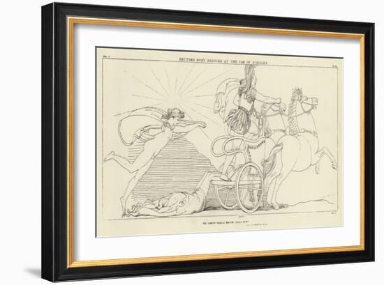 Hector's Body Dragged at the Car of Achilles-John Flaxman-Framed Giclee Print