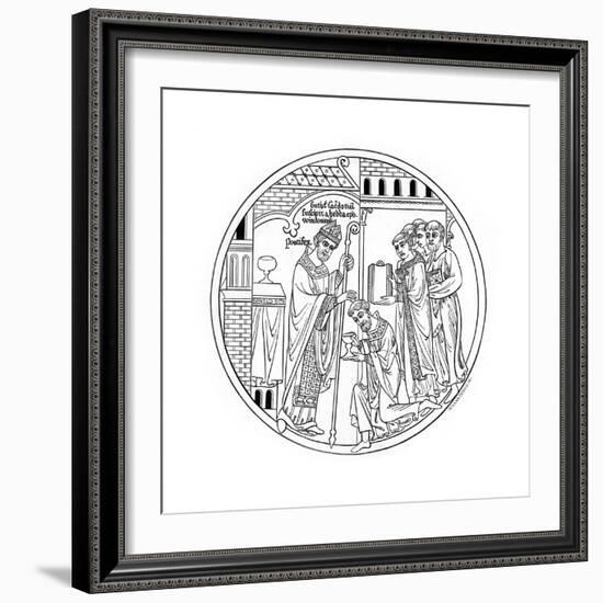 Hedda of Winchester Consecrates St Guthlac, Late 12th Century-Henry Shaw-Framed Giclee Print