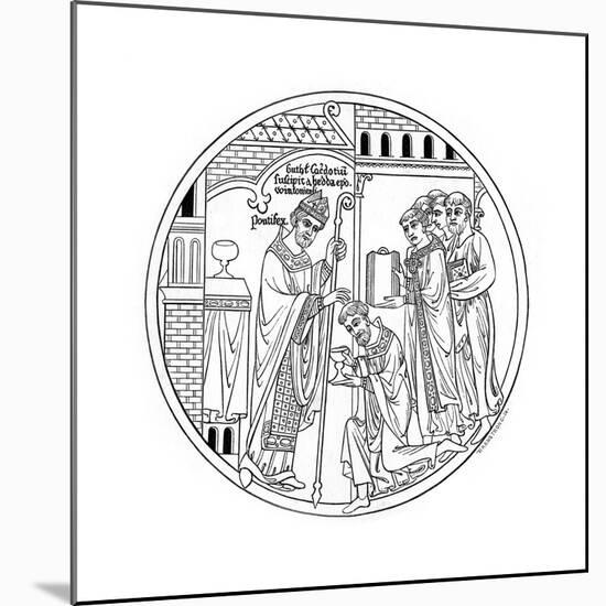 Hedda of Winchester Consecrates St Guthlac, Late 12th Century-Henry Shaw-Mounted Giclee Print