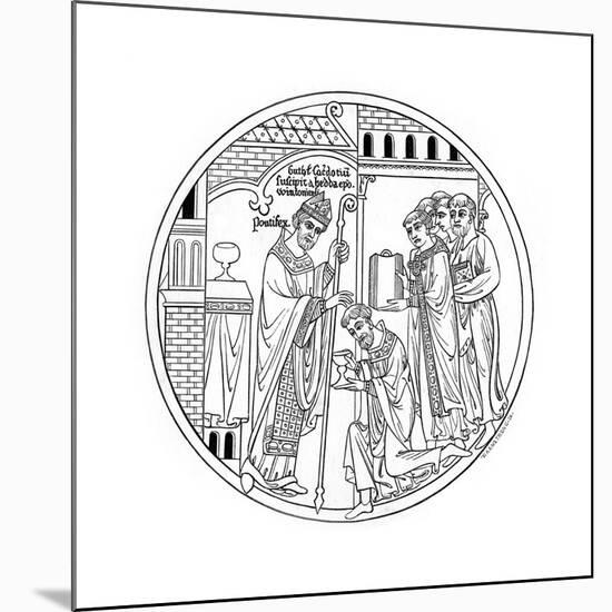 Hedda of Winchester Consecrates St Guthlac, Late 12th Century-Henry Shaw-Mounted Giclee Print