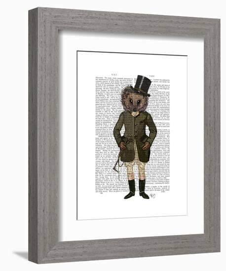 Hedgehog Rider Full-Fab Funky-Framed Art Print