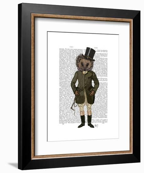 Hedgehog Rider Full-Fab Funky-Framed Art Print