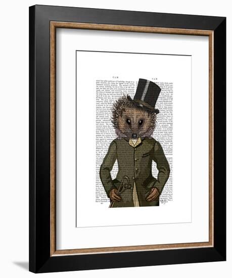 Hedgehog Rider Portrait-Fab Funky-Framed Art Print