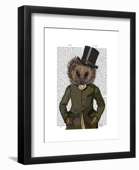 Hedgehog Rider Portrait-Fab Funky-Framed Art Print