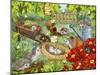 Hedgehogs Playing in Garden-MAKIKO-Mounted Giclee Print