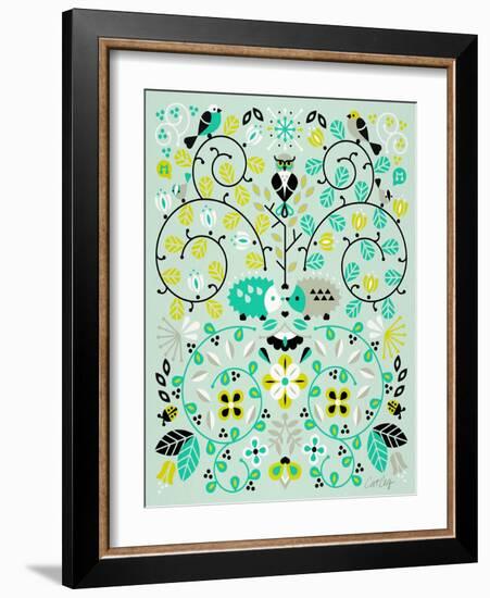 Hedgehogs Symmetry-Cat Coquillette-Framed Art Print