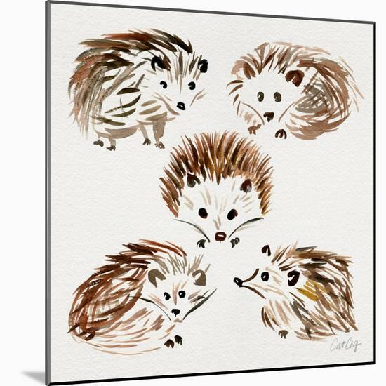 Hedgehogs-Cat Coquillette-Mounted Giclee Print