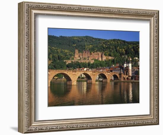 Heidelberg Castle, Alte Brucke and the River Neckar, Heidelberg, Baden Wurttemberg, Germany-Gavin Hellier-Framed Photographic Print