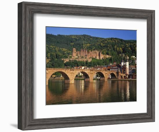Heidelberg Castle, Alte Brucke and the River Neckar, Heidelberg, Baden Wurttemberg, Germany-Gavin Hellier-Framed Photographic Print