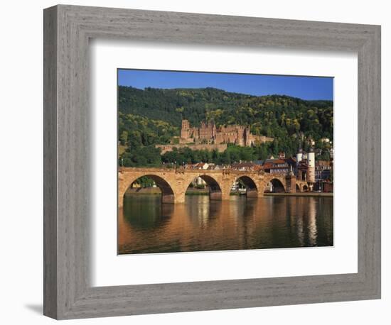 Heidelberg Castle, Alte Brucke and the River Neckar, Heidelberg, Baden Wurttemberg, Germany-Gavin Hellier-Framed Photographic Print