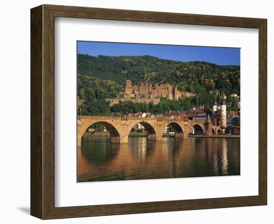 Heidelberg Castle, Alte Brucke and the River Neckar, Heidelberg, Baden Wurttemberg, Germany-Gavin Hellier-Framed Photographic Print