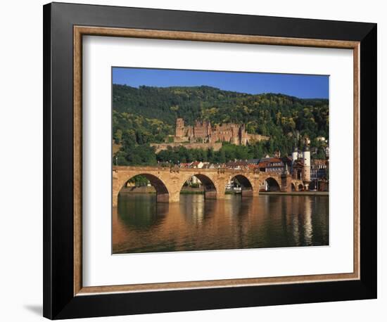 Heidelberg Castle, Alte Brucke and the River Neckar, Heidelberg, Baden Wurttemberg, Germany-Gavin Hellier-Framed Photographic Print