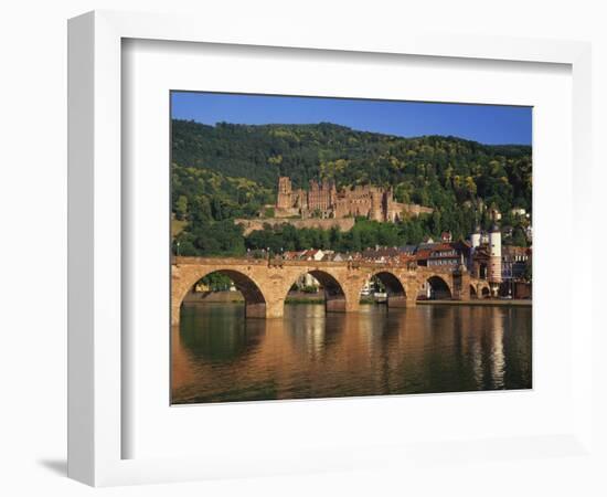 Heidelberg Castle, Alte Brucke and the River Neckar, Heidelberg, Baden Wurttemberg, Germany-Gavin Hellier-Framed Photographic Print