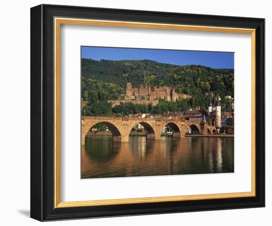 Heidelberg Castle, Alte Brucke and the River Neckar, Heidelberg, Baden Wurttemberg, Germany-Gavin Hellier-Framed Photographic Print